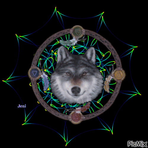 Wolf Dream Catcher - Безплатен анимиран GIF