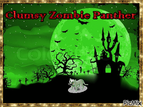 Clumsy Zombie Panther - Zdarma animovaný GIF