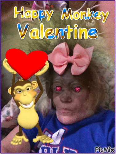 Happy Monkey Valentine - Δωρεάν κινούμενο GIF