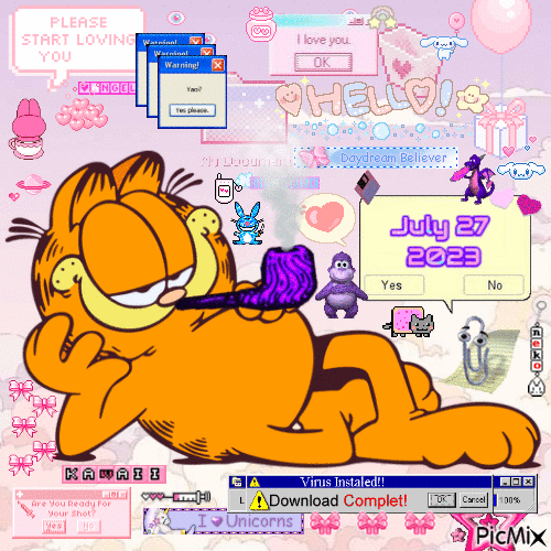 Garfield Pipe Comic - Nemokamas animacinis gif