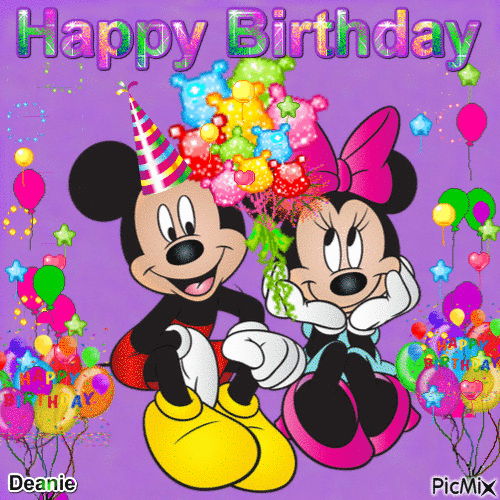 HAPPY BIRTHDAY With Mickey & Minnie Mouse - Free animated GIF - PicMix