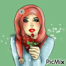 woman love flowers - Animovaný GIF zadarmo
