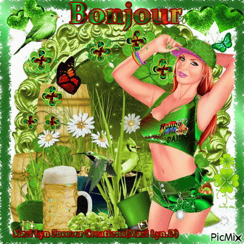 bonjour(vert) - Безплатен анимиран GIF