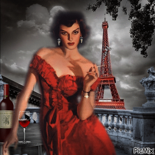 Femme Fatale in Paris - Бесплатный анимированный гифка