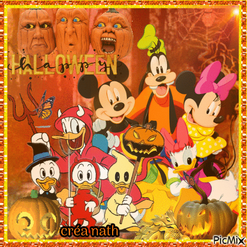 Donald et ses amis à halloween, concours - GIF animé gratuit