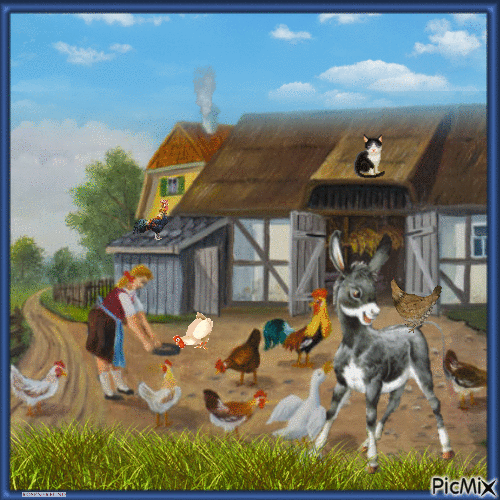Esel auf dem Bauernhof - Zdarma animovaný GIF