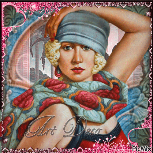 Femme art déco - Free animated GIF
