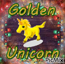 Christmas 2019 Golden Unicorn - Gratis geanimeerde GIF