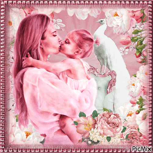 Muttertag - Rosa- und Weißtöne - Darmowy animowany GIF