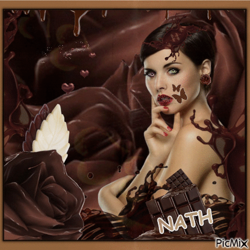 la dame au chocolat - Gratis animerad GIF