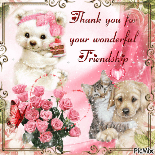 Thank you for your friendship - Gratis animerad GIF
