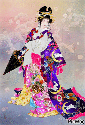 японские портреты - GIF เคลื่อนไหวฟรี