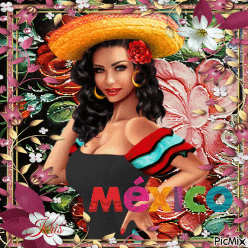femme mexico - Бесплатный анимированный гифка