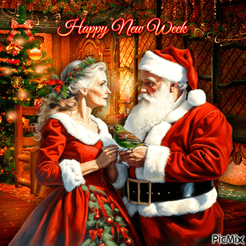 Happy New Week Mrs. and Mr. Claus - Gratis animeret GIF