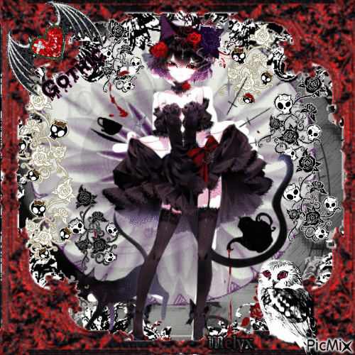 gothic cat lolita - Бесплатни анимирани ГИФ