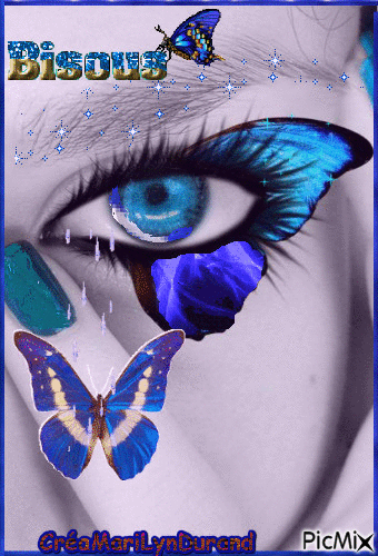 bisous ..papillon - GIF animado grátis