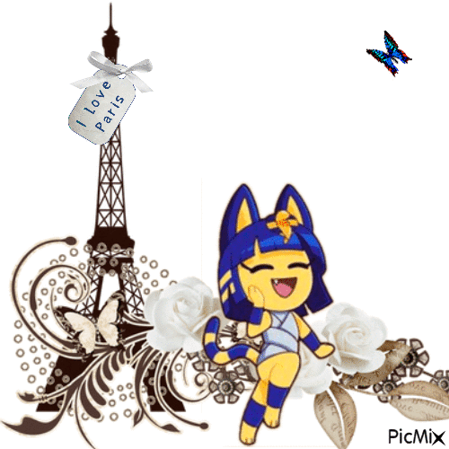 Ankha in Paris - Безплатен анимиран GIF