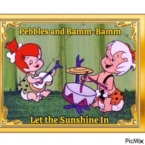 Pebbles and Bamm-Bamm Let the Sunshine In - Free PNG