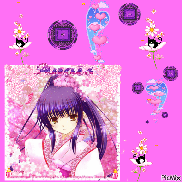 rose et violet - Besplatni animirani GIF
