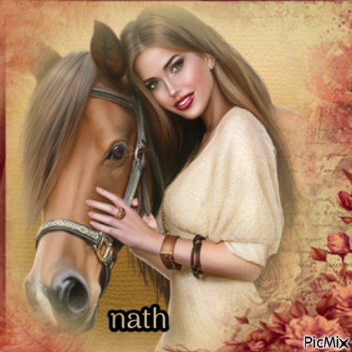 Femme et cheval,concours - 免费PNG
