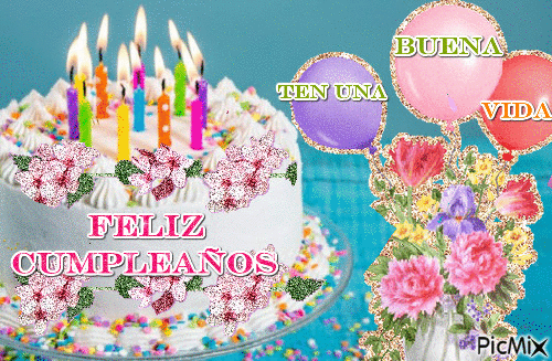 יום הולדת שמח Happy Birthday בספרדית - Бесплатни анимирани ГИФ