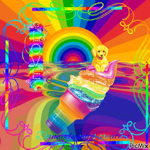 The ultra-rary rainbow ice cream - Zdarma animovaný GIF
