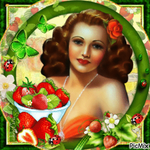 J'adore les fraises - GIF animado grátis