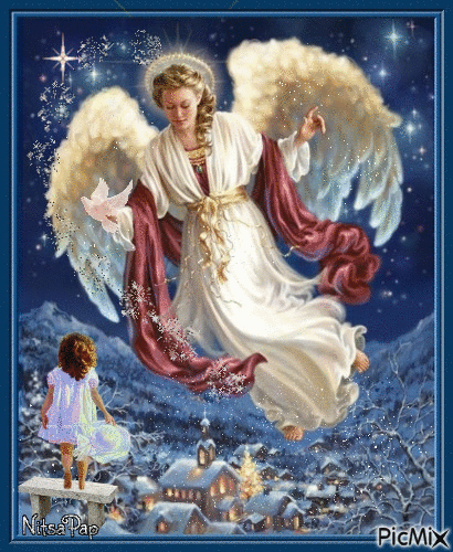 The blessing of the angel.😇 - Free animated GIF