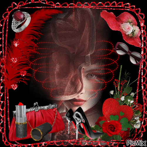 Femme en rouge - Ingyenes animált GIF