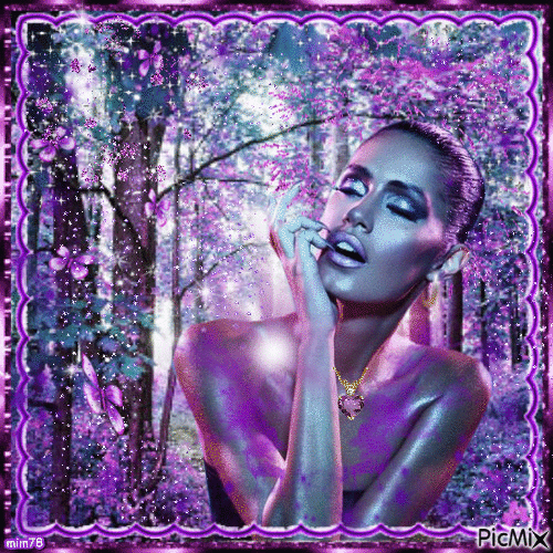 forêt violette - GIF animé gratuit