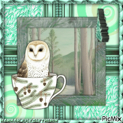{{Owl in a Teacup}} - Gratis animerad GIF
