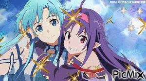 Asuna et Yuuki - GIF animasi gratis