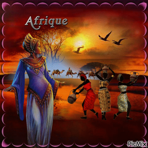 coucher de soleil afrique - GIF animate gratis