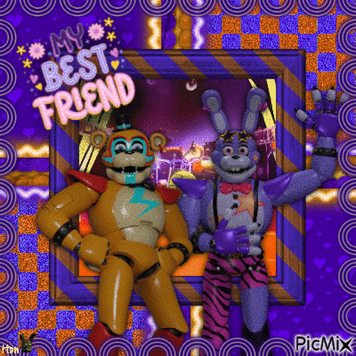 (#)Glamrock Freddy & Glamrock Bonnie Best Friends(#) - Free animated GIF