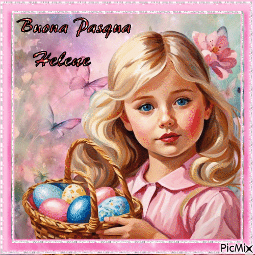 Buona Pasqua Hélène - Бесплатный анимированный гифка