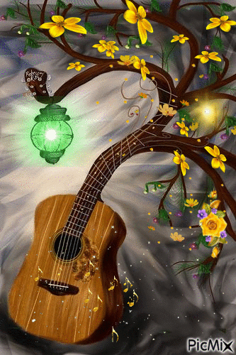Árbol-guitarra - Animovaný GIF zadarmo
