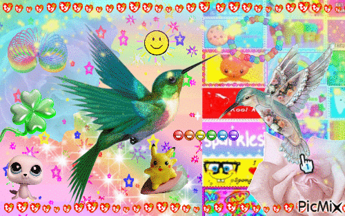Rainbow Hummingbird - Gratis animerad GIF