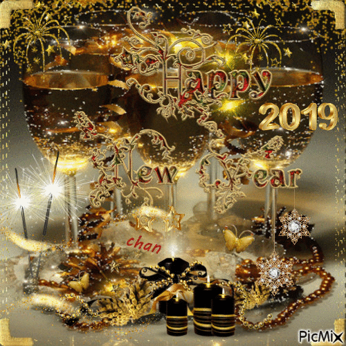 Happy new year 2019 - Darmowy animowany GIF