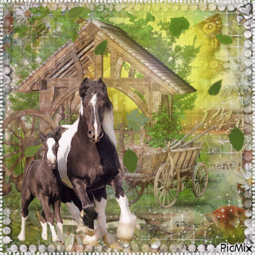 Mommy's Love | Mama & Baby Horse - Free animated GIF