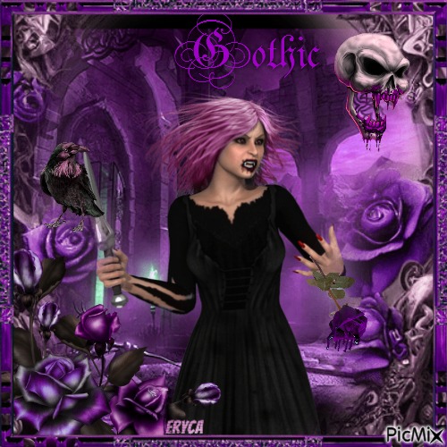 Gothique ( tons violet ) - png gratis