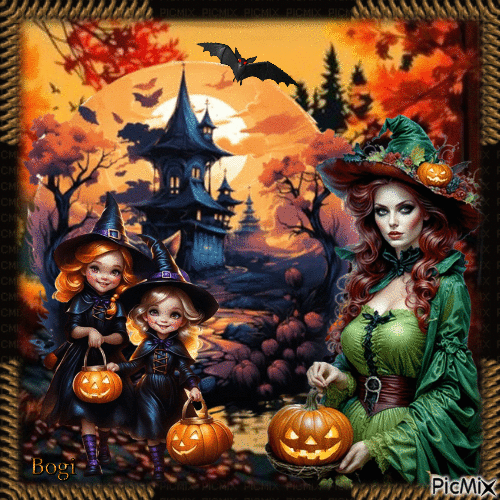 Pumpkin fairies... - Бесплатни анимирани ГИФ