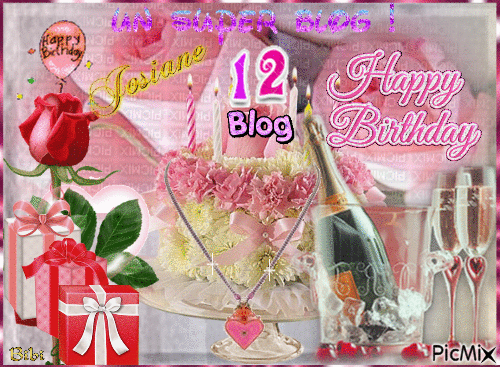 Happy Birthday 12 ans de blog. - GIF animasi gratis