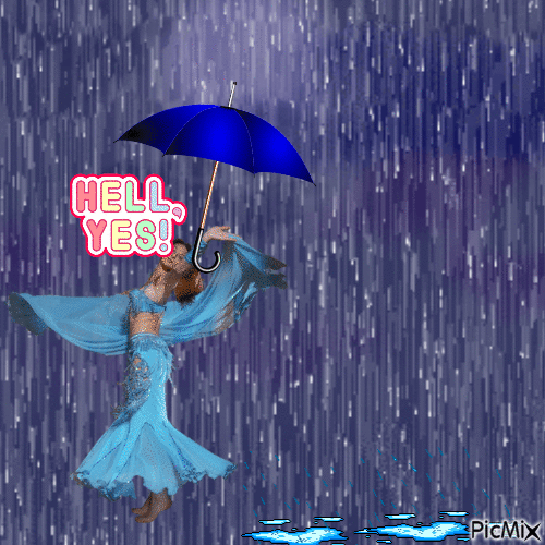 Dancing in the rain yes - GIF animasi gratis