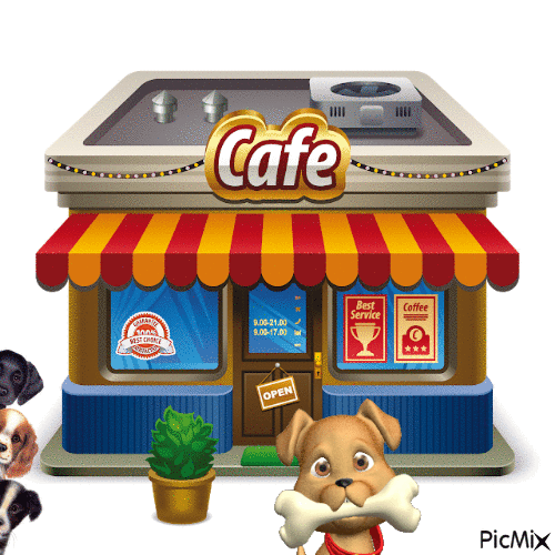 Delante de un cafe... - GIF animasi gratis