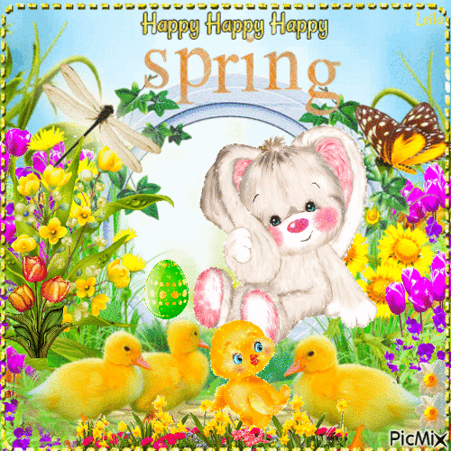 Happy Happy Happy Spring - GIF animé gratuit