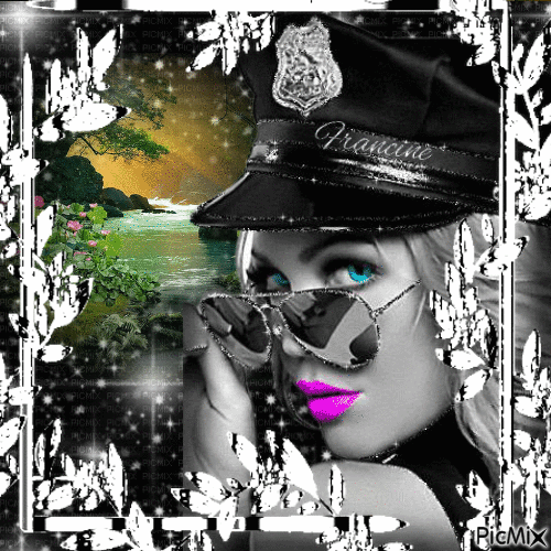 Jeune  femme policière 💖💖💖 - Δωρεάν κινούμενο GIF