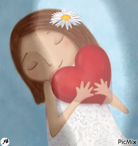 Tocando el corazón - Darmowy animowany GIF