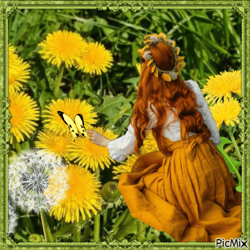 Dandelions-- sunny flowers - Ilmainen animoitu GIF