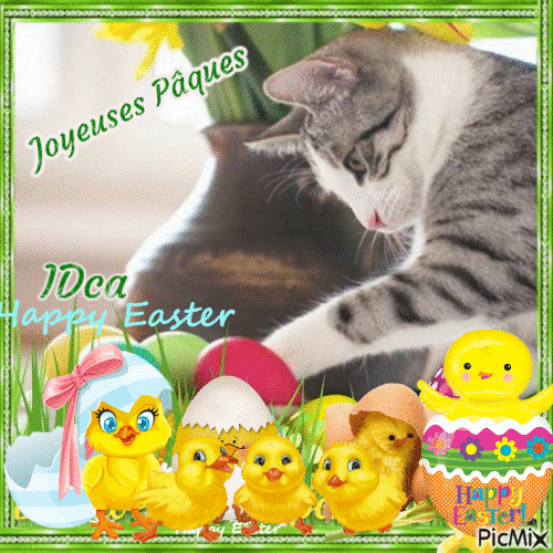 Joyeuses Pâques les chatons v - Ingyenes animált GIF