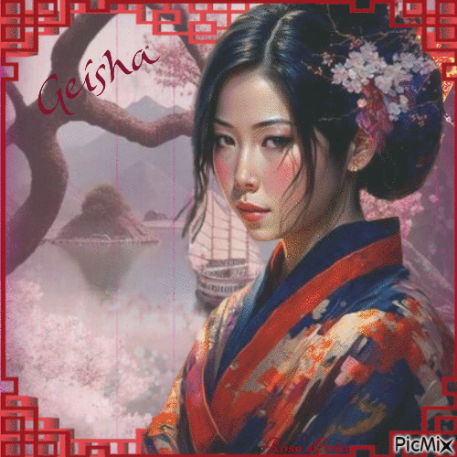 Concours : Femme asiatique en rose - 無料のアニメーション GIF
